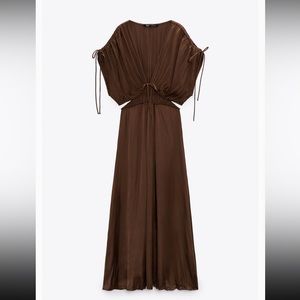 ZARA satin effect cut out dress